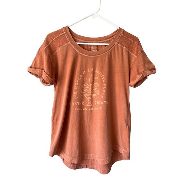 ANTHROPOLOGIE JASON YUN Graphic Peach t-shirt size S - Picture 2 of 8